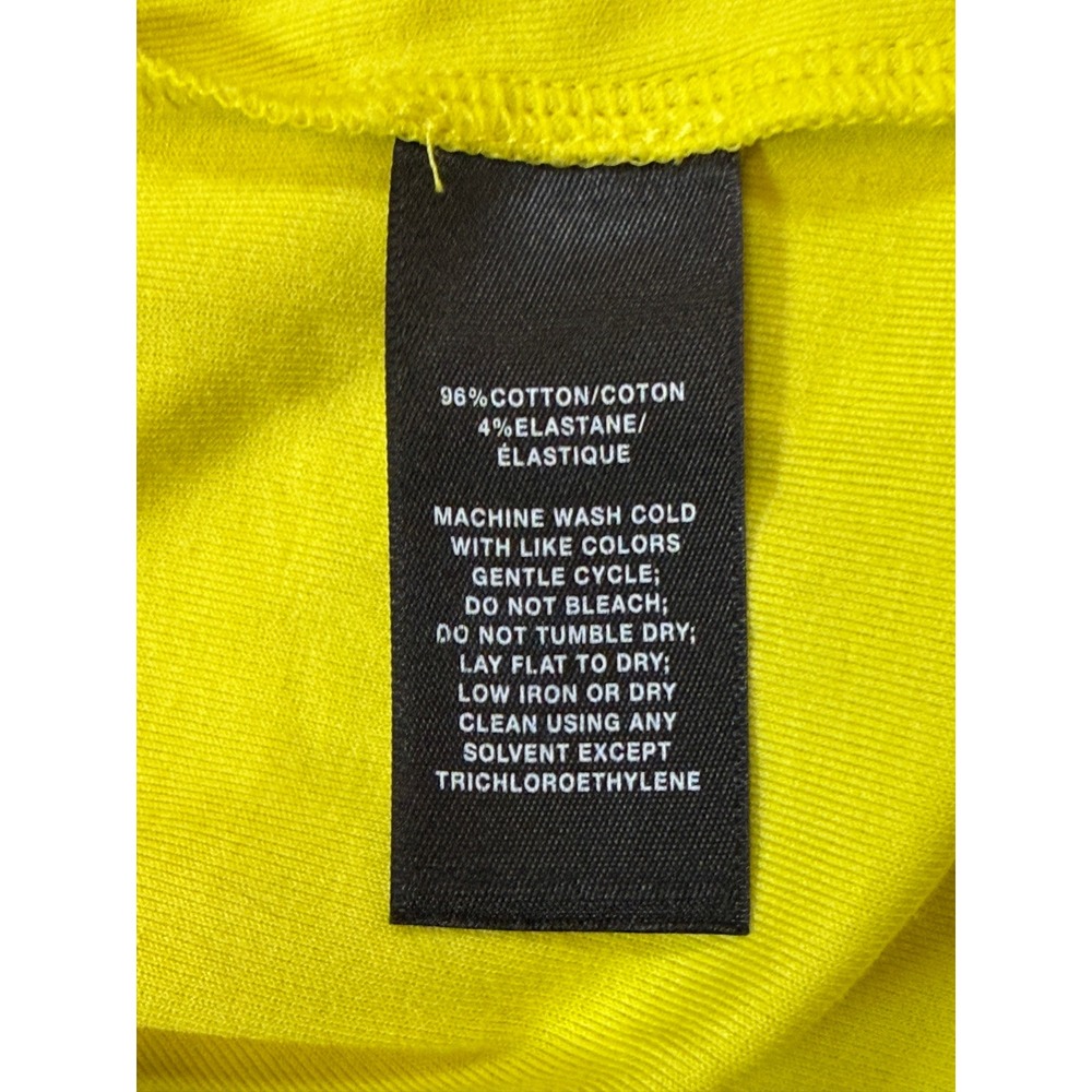 Lafayette 148 New York Womens Chartreuse Yellow Pleated Keyhole Top Size Medium - Picture 4 of 9